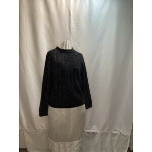 Crystal Kobe Black/Silver threads, long sleeve XL Sweater Holiday Party
